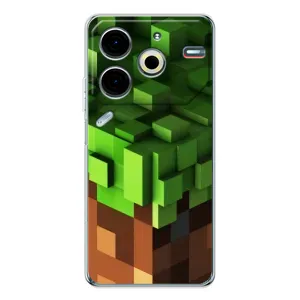 Чохол Майнкрафт на Tecno Pova 6 Neo 5G (AlphaPrint) Minecraft (текстура Майнкрафт)