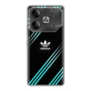 Чехлы Адидас для Tecno Pova 6 (AlphaPrint) (Адидас с полосами)