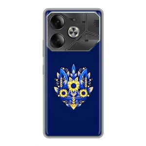 Чехлы для Tecno Pova 6  Укр. Символика (AlphaPrint) (Цветочный Герб)