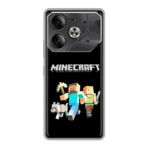 Чохол Майнкрафт на Tecno Pova 6 (AlphaPrint) Minecraft (герої Minecraft)