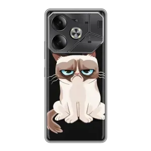 Чохол з принтом для Tecno Pova 6 (AlphaPrint) Модні коти (Сумний кіт)