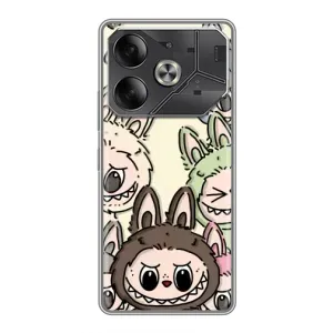Чохол з Лабубу на Tecno Pova 6 (Золота мавпа Bored Ape)