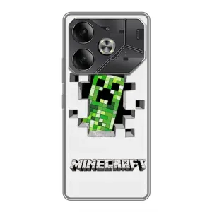 Чохол Майнкрафт на Tecno Pova 6 (AlphaPrint) Minecraft (кріпер Майнкрафт)