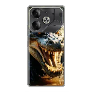 Чохол з картинкою 'Хижаки' для Tecno Pova 6 (Небезпечний крокодил)