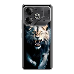 Чохол з картинкою 'Хижаки' для Tecno Pova 6 (Лев у темряві)
