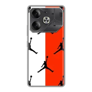 Чехлы для Tecno Pova 6 - с картинкой JORDAN (AlphaPrint) (Лого Джордан)