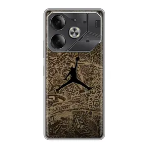 Чехлы для Tecno Pova 6 - с картинкой JORDAN (AlphaPrint) (Logo Jordan)