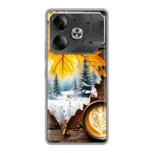 Чехол с принтом «Осенне-зимний кофе» для TECNO Pova 6