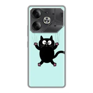 Чохол з принтом для Tecno Pova 6 (AlphaPrint) Модні коти (Падаючий кіт)