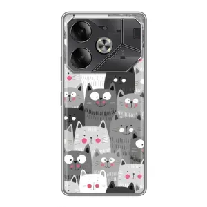 Чохли з Котиками для Tecno Pova 6 (VPrint) (Мальовані котики)