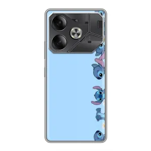 Чехол с принтом Стич на TECNO Pova 6 (Стич фон)