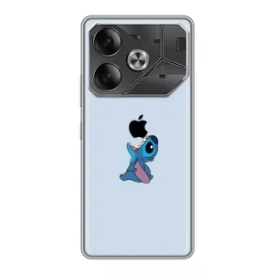 Чехол с принтом Стич на TECNO Pova 6 (Stitch apple)