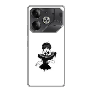 Чехлы Венсдей на Tecno Pova 6 Уэнсдей (AlphaPrint) (танец Уэнздей)