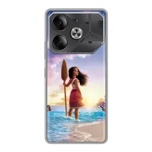 Чехол с мультфильмом Моана Tecno Pova 6 (Моана с веслом)