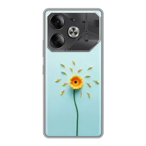 Чехлы с Цветами для Tecno Pova 6 (VPrint) (Желтый цветок)