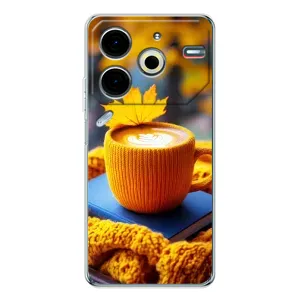 Чехол с принтом «Кофе на желтом пледе» для TECNO Pova 7 Pro