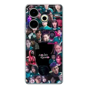Чехол Гра в кальмара для Tecno Pova 7 Pro (Коллаж Игра кальмара)