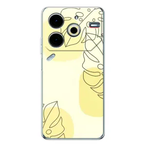 Силиконовый чехол с принтом в цветах на Tecno Pova 7 Pro (Желтая монстера арт)