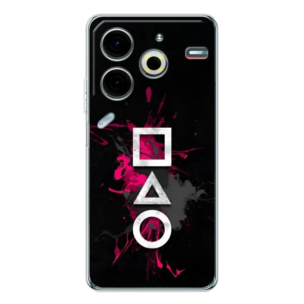 Чехол с принтом «Символы Игра кальмара» для TECNO Pova 7 Pro Чехол с принтом «Символы Игра кальмара» для TECNO Pova 7 Pro