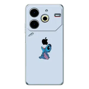 Чохол з принтом Стіч на TECNO Pova 7 Pro (Stitch apple)