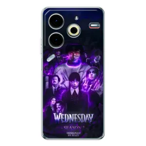 Чехол с дизайном Венздей 2 на Tecno Pova 7 Pro (Фиолетовая магия Уэнздей)