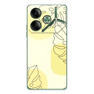 Силиконовый чехол с принтом в цветах на Tecno Pova 7 Ultra (Желтая монстера арт)
