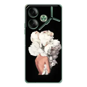 Чехлы (ART) Цветы на Tecno Pova 7 (VPrint) (Белые цветы)