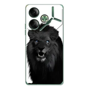 Чохли з картинкою животних Tecno Pova 7 (Чорний ЛЕВ)