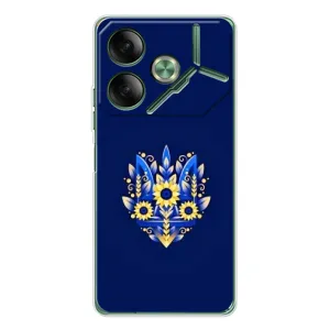 Чохли для Tecno Pova 7 Укр. Символіка (AlphaPrint) (Квітковий Герб)