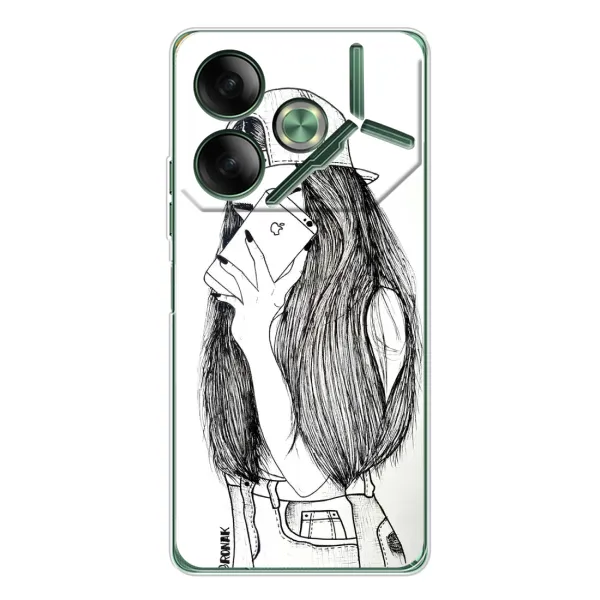Чехол с принтом «Фото девочки» для TECNO Pova 7