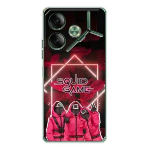 Чехол Гра в кальмара для Tecno Pova 7 (Охранники Игра кальмара)