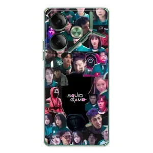 Чехол Гра в кальмара для Tecno Pova 7 (Коллаж Игра кальмара)