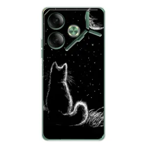 Чохол з принтом для Tecno Pova 7 (AlphaPrint) Модні коти (Котик і місяць)