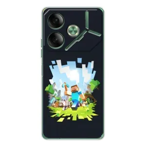 Чохол Майнкрафт на Tecno Pova 7 (AlphaPrint) Minecraft (персонажі Minecraft)