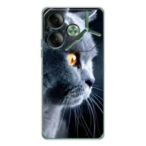 Чохли з Котиками для Tecno Pova 7 (VPrint) (Сірий Кіт)