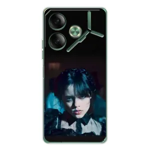 Чехлы Венсдей на Tecno Pova 7 Уэнсдей (AlphaPrint) (взгляд Уэнздей)