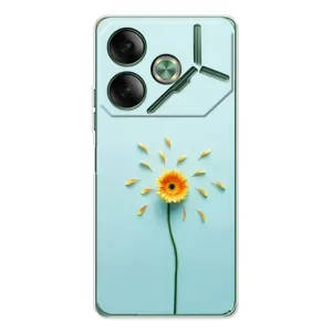 Чехлы с Цветами для Tecno Pova 7 (VPrint) (Желтый цветок)