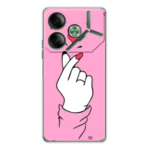 Чехол с принтом для Tecno Pova 7 (AlphaPrint - Знак сердечка)