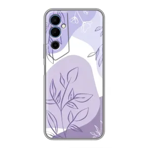 Силиконовый чехол с принтом в цветах на Tecno POVA Neo 2 (Фиолетовые листья абстракция)