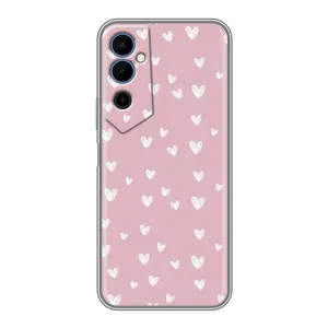 Чехол с розовым рисунком для Tecno POVA Neo 2 (Сердечки на розовом)