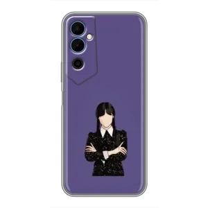 Чехлы Венсдей на Tecno POVA Neo 2 Уэнсдей (AlphaPrint) (Уэнздей в черном)