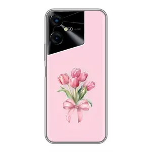 Чохол з розовим принтом для Tecno POVA Neo 3 (Букет квітів)