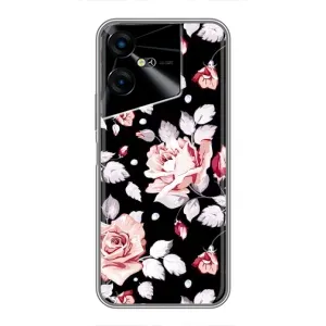 Чохли з квітами для Tecno POVA Neo 3 (VPrint) (Квіти на чорному)