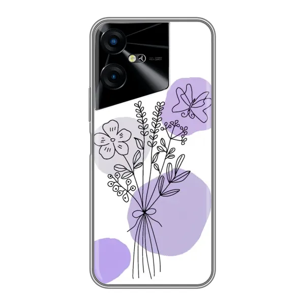 Чехол с принтом «Букет фиолетовая абстракция» для TECNO POVA Neo 3 Чехол с принтом «Букет фиолетовая абстракция» для TECNO POVA Neo 3