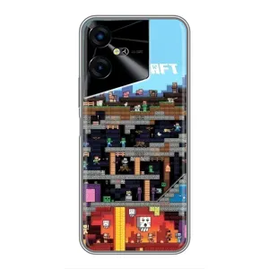 Чехол Майнкрафт на Tecno POVA Neo 3 (AlphaPrint) Minecraft (фон Minecraft)
