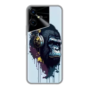 Чохол з Мавпами Tecno POVA Neo 3 - (AlphaPrint) (Горила в навушниках)