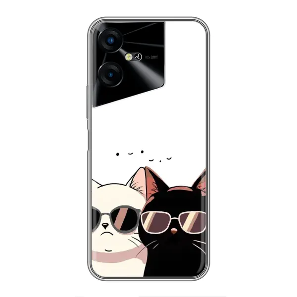 Чохол з принтом «Коти в окулярах» для TECNO POVA Neo 3