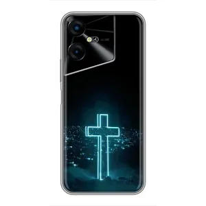 Християнські Чохли для Tecno POVA Neo 3 (AlphaPrint) (Хрест і місто)