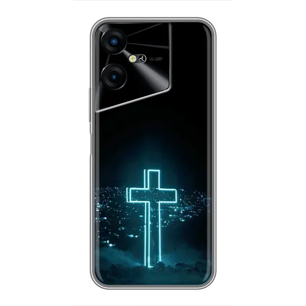 Чехол с принтом «Крест и город» для TECNO POVA Neo 3 Чехол с принтом «Крест и город» для TECNO POVA Neo 3
