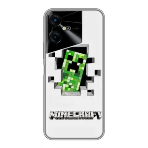 Чехол Майнкрафт на Tecno POVA Neo 3 (AlphaPrint) Minecraft (крипер Майнкрафт)